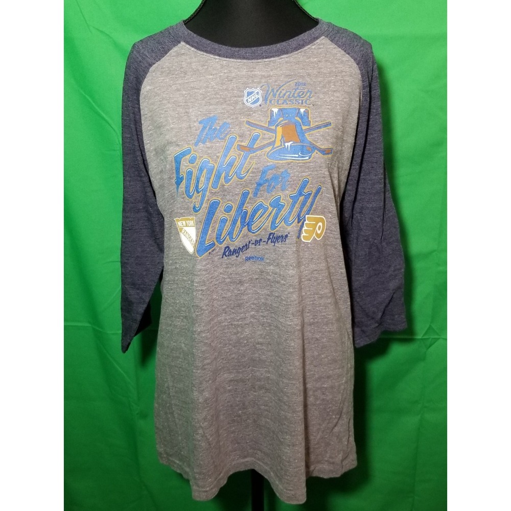 2012 Winter Classic Reebok NHL Rangers Flyers Women XL Hockey Citizens Bank NWT
